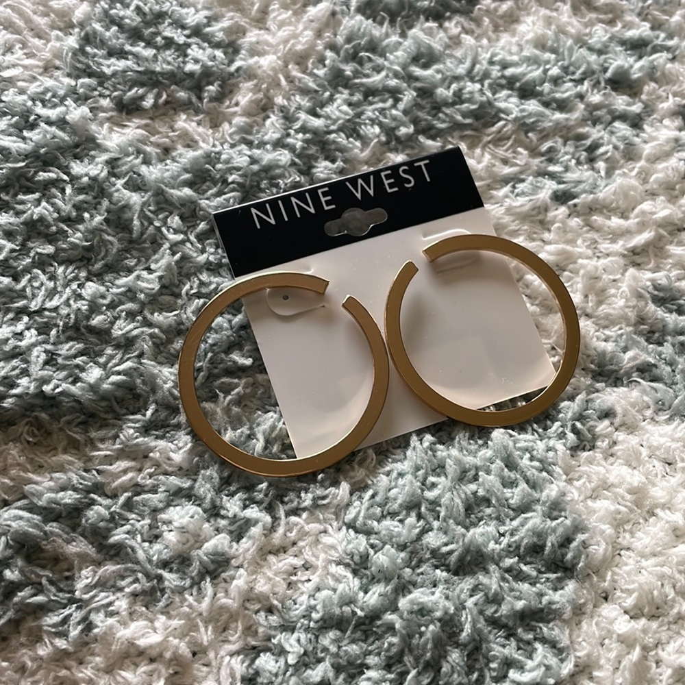 Nine West Gold Hoops